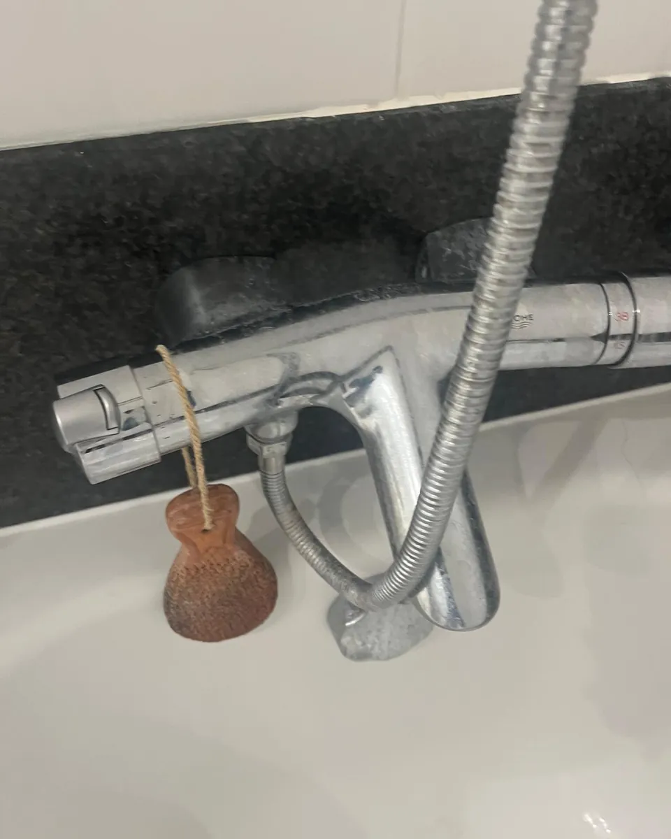 Bath mixer tap before cleaning